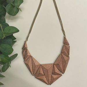 Chunky gold & rose gold sparkly necklace